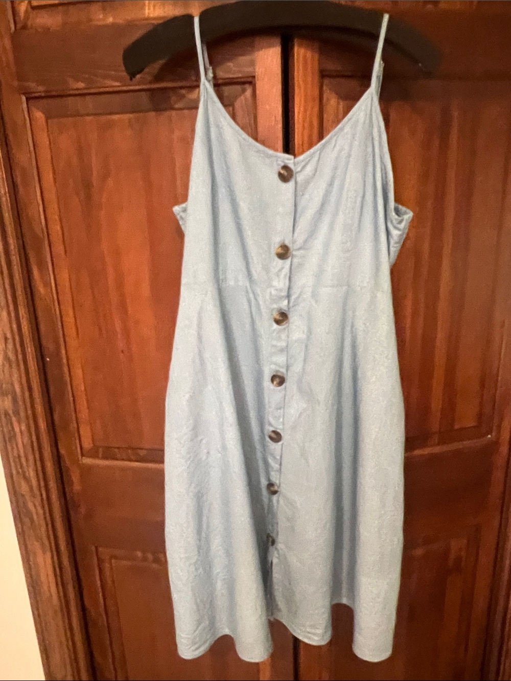 Lulu's Light Blue Button-Front Midi Sundress